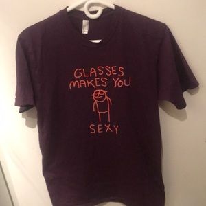Glasses Makes You Sexy Purple and Pink American Apparel Tshirt 100% Cotton